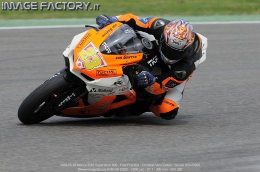 2009-05-09 Monza 3545 Superstock 600 - Free Practice - Christian Von Gunten - Suzuki GSX-R600